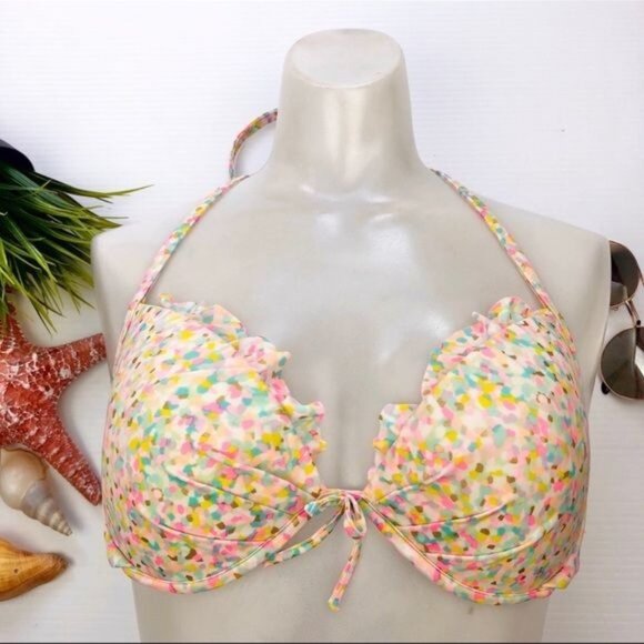 Victoria's Secret Speckled Bikini Top multi color 34D - Picture 1 of 7